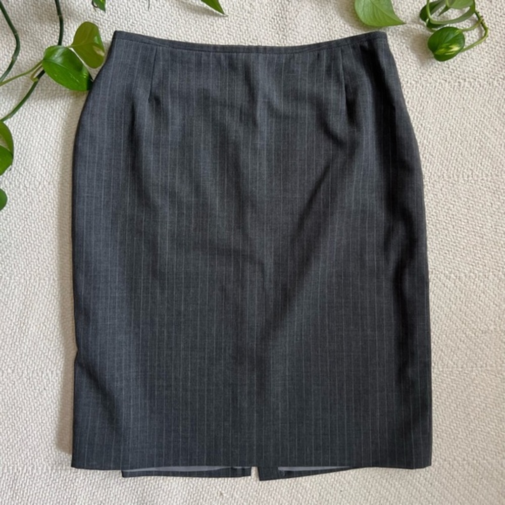 ST. EMILE Grey Wool Pinstripe Pencil Skirt size 10